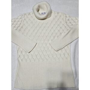 NINE & CO. BY NINE WEST 100% Acrylic Pullover Sweater White Crochet Sze Large